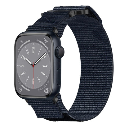 For Apple Watch Series 8 45mm Nylon Hook And Loop Fastener Watch Band(Blue) by bashfashion