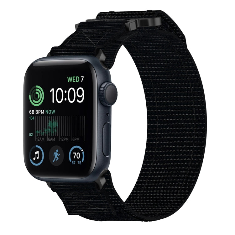 For Apple Watch SE 2022 40mm Nylon Hook And Loop Fastener Watch Band(Black) by bashfashion