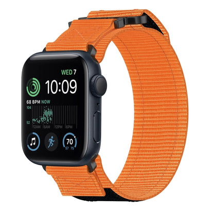 For Apple Watch SE 2022 44mm Nylon Hook And Loop Fastener Watch Band(Orange) by bashfashion