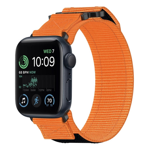 For Apple Watch SE 2022 44mm Nylon Hook And Loop Fastener Watch Band(Orange) by bashfashion