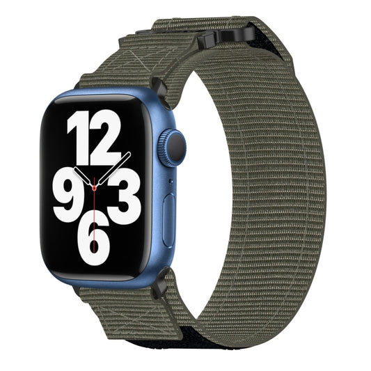 For Apple Watch Series 7 41mm Nylon Hook And Loop Fastener Watch Band(Grey) by bashfashion