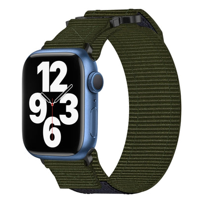 For Apple Watch Series 7 41mm Nylon Hook And Loop Fastener Watch Band(Army Green) by bashfashion