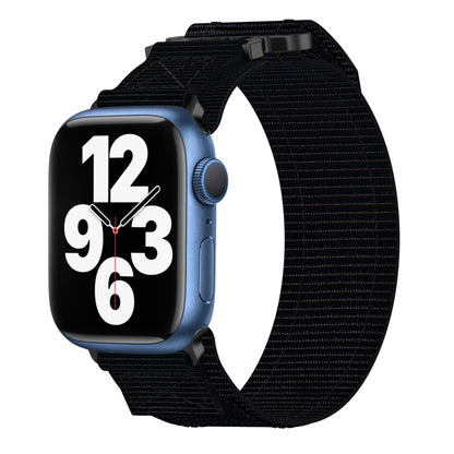 For Apple Watch Series 7 45mm Nylon Hook And Loop Fastener Watch Band(Black) by bashfashion