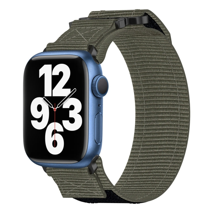 For Apple Watch Series 7 45mm Nylon Hook And Loop Fastener Watch Band(Grey) by bashfashion