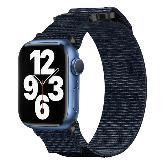 For Apple Watch Series 7 45mm Nylon Hook And Loop Fastener Watch Band(Blue) by bashfashion