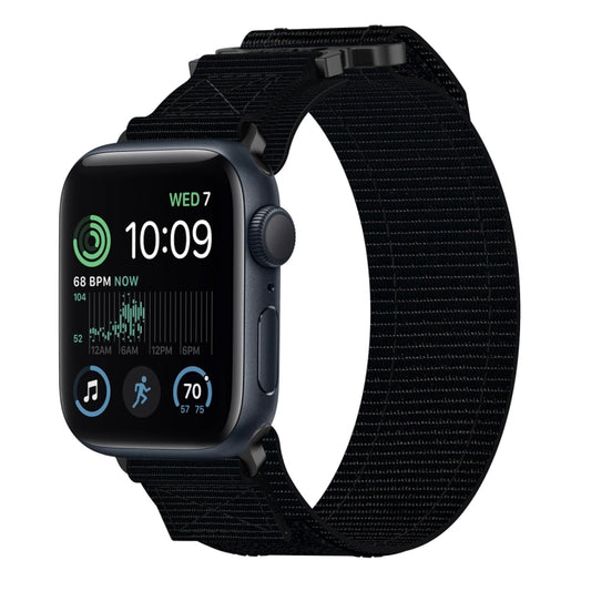For Apple Watch SE 40mm Nylon Hook And Loop Fastener Watch Band(Black) by bashfashion