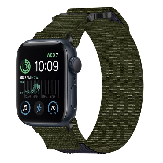 For Apple Watch SE 40mm Nylon Hook And Loop Fastener Watch Band(Army Green) by bashfashion
