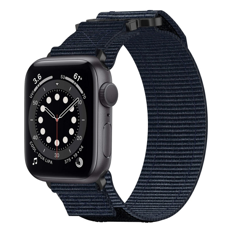 For Apple Watch Series 6 40mm Nylon Hook And Loop Fastener Watch Band(Blue) by bashfashion