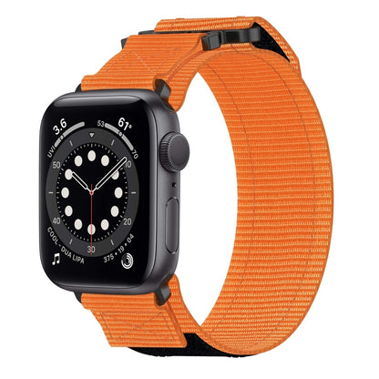For Apple Watch Series 6 44mm Nylon Hook And Loop Fastener Watch Band(Orange) by bashfashion