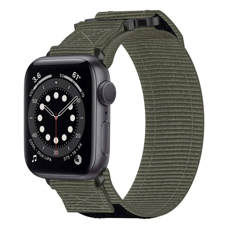 For Apple Watch Series 6 44mm Nylon Hook And Loop Fastener Watch Band(Grey) by bashfashion