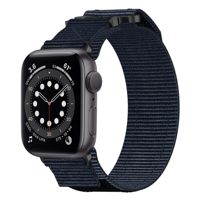 For Apple Watch Series 6 44mm Nylon Hook And Loop Fastener Watch Band(Blue) by bashfashion