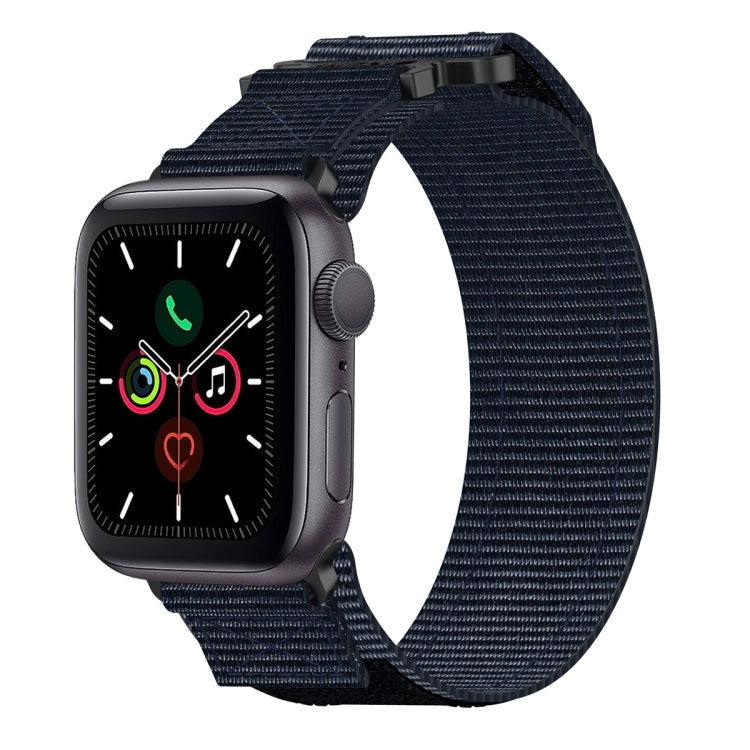 For Apple Watch Series 5 44mm Nylon Hook And Loop Fastener Watch Band(Blue) by bashfashion