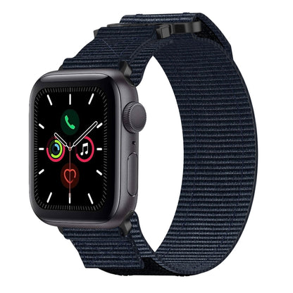 For Apple Watch Series 5 44mm Nylon Hook And Loop Fastener Watch Band(Blue) by bashfashion