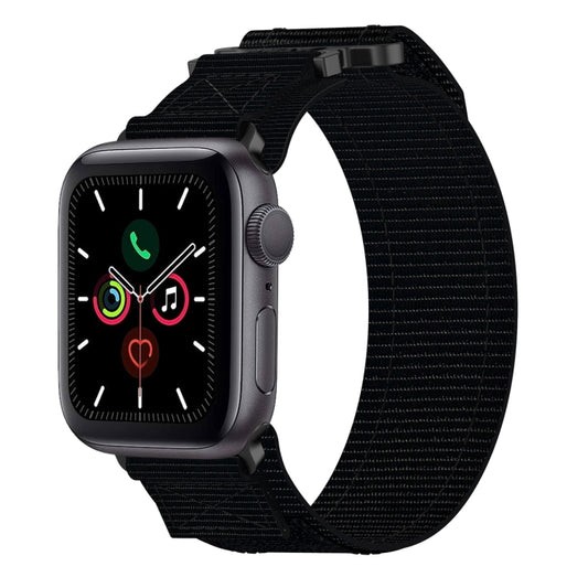For Apple Watch Series 5 40mm Nylon Hook And Loop Fastener Watch Band(Black) by bashfashion