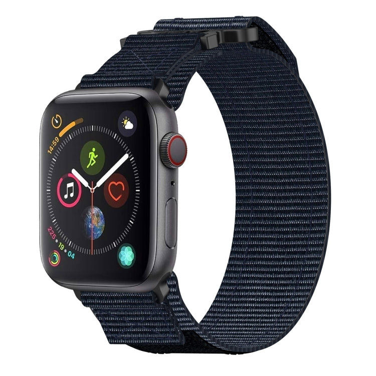 For Apple Watch Series 4 44mm Nylon Hook And Loop Fastener Watch Band(Blue) by bashfashion