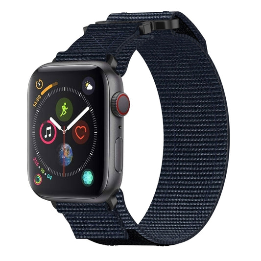 For Apple Watch Series 4 44mm Nylon Hook And Loop Fastener Watch Band(Blue) by bashfashion