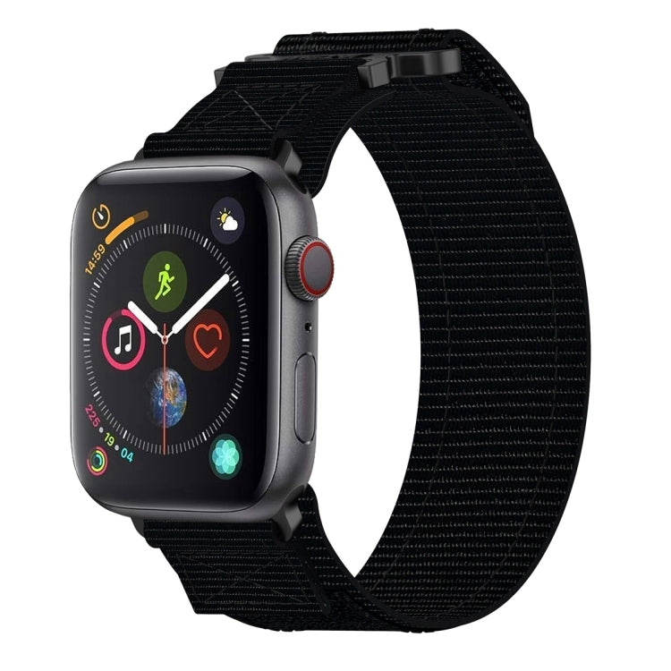 For Apple Watch Series 4 40mm Nylon Hook And Loop Fastener Watch Band(Black) by bashfashion