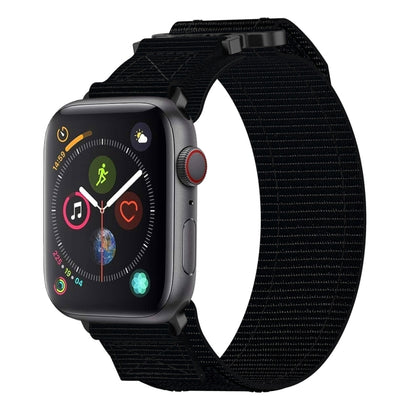 For Apple Watch Series 4 40mm Nylon Hook And Loop Fastener Watch Band(Black) by bashfashion