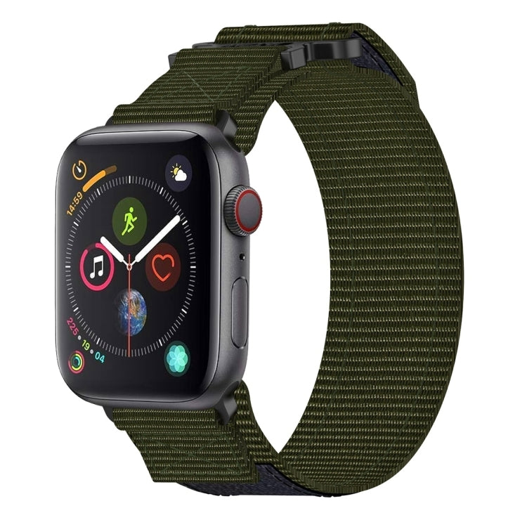 For Apple Watch Series 4 40mm Nylon Hook And Loop Fastener Watch Band(Army Green) by bashfashion