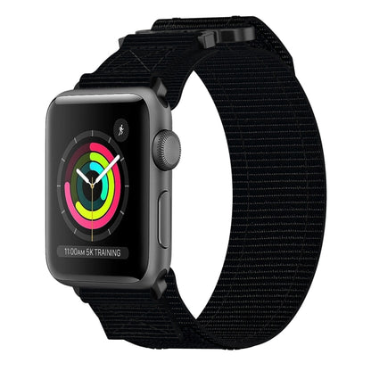 For Apple Watch 42mm Nylon Hook And Loop Fastener Watch Band(Black) by bashfashion