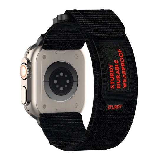 For Apple Watch Series 10 46mm Nylon Hook And Loop Fastener Watch Band(Black) by bashfashion