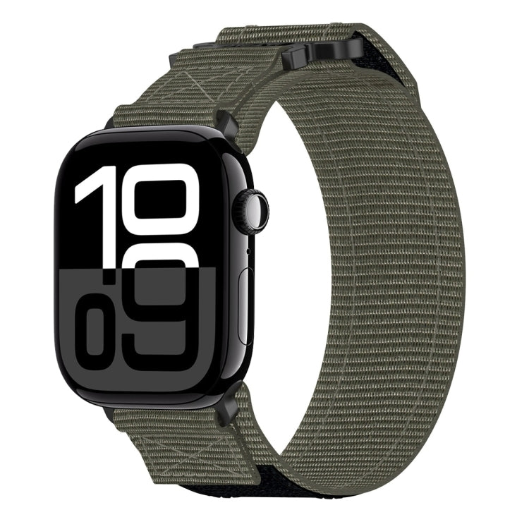 For Apple Watch Series 10 46mm Nylon Hook And Loop Fastener Watch Band(Grey) by bashfashion