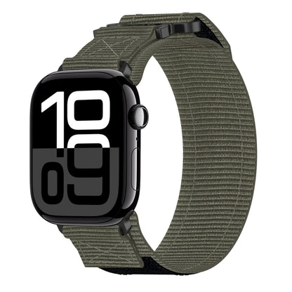 For Apple Watch Series 10 46mm Nylon Hook And Loop Fastener Watch Band(Grey) by bashfashion