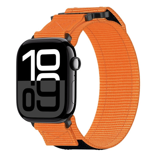 For Apple Watch Series 10 42mm Nylon Hook And Loop Fastener Watch Band(Orange) by bashfashion