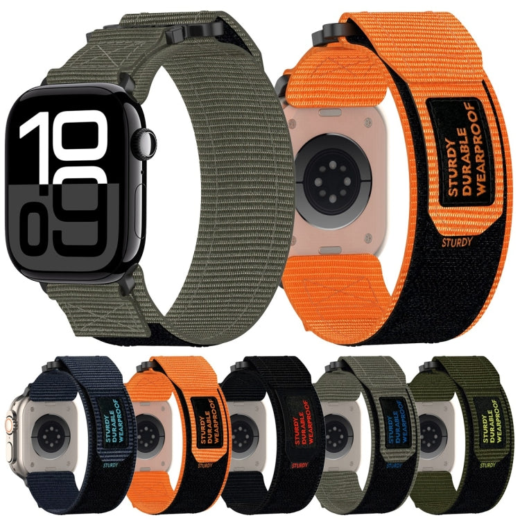 For Apple Watch SE 2022 44mm Nylon Hook And Loop Fastener Watch Band(Orange) by bashfashion