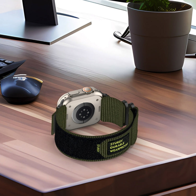 For Apple Watch Series 7 41mm Nylon Hook And Loop Fastener Watch Band(Black) by bashfashion