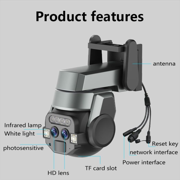 Q820 6MP 10X Binocular Zoom Dual Light Source Outdoor IP67 Waterproof WiFi Camera(EU Plug) by bashfashion