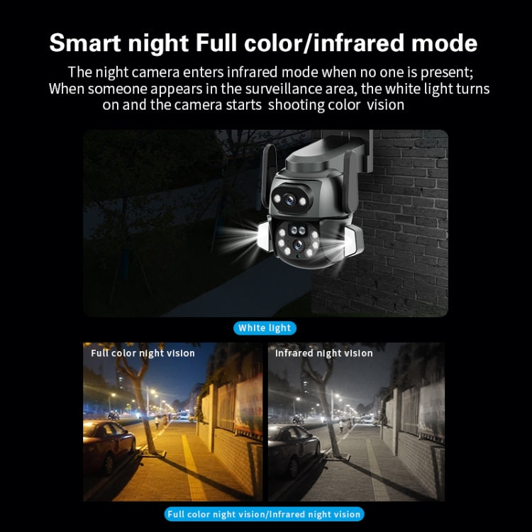 Q821 4MP Binocular Zoom Dual Light Source Outdoor IP67 Waterproof WiFi Camera(EU Plug) by bashfashion