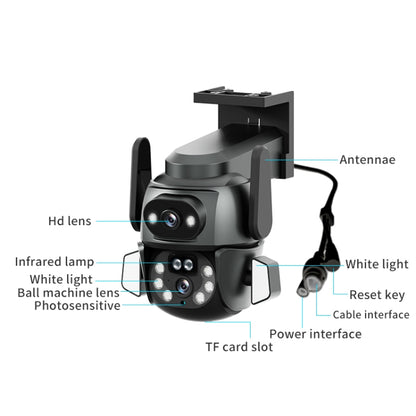 Q821 4MP Binocular Zoom Dual Light Source Outdoor IP67 Waterproof WiFi Camera(UK Plug) by bashfashion