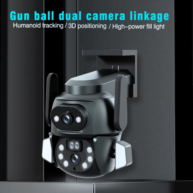 Q821 4MP Binocular Zoom Dual Light Source Outdoor IP67 Waterproof WiFi Camera(AU Plug) by bashfashion