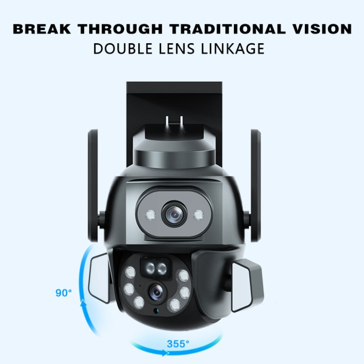 Q821 4MP Binocular Zoom Dual Light Source Outdoor IP67 Waterproof WiFi Camera(UK Plug) by bashfashion