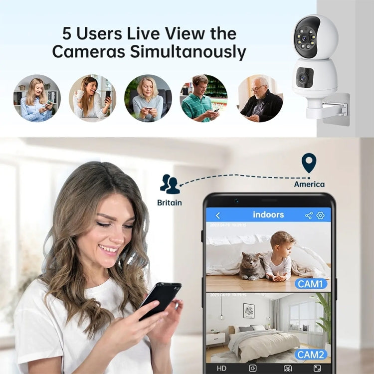 Y6203 4MP Zoom HD Indoor Waterproof Smart WiFi Camera, Specification:UK Plug(White) by bashfashion
