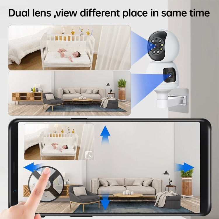 Y6203 4MP Zoom HD Indoor Waterproof Smart WiFi Camera, Specification:UK Plug(White) by bashfashion