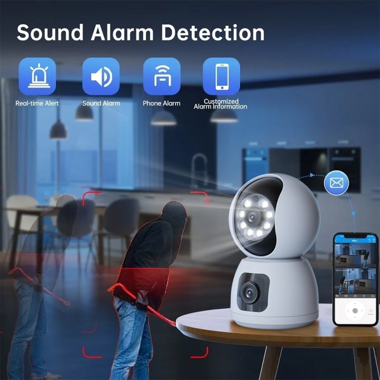 Y6203 4MP Zoom HD Indoor Waterproof Smart WiFi Camera, Specification:UK Plug(White) by bashfashion