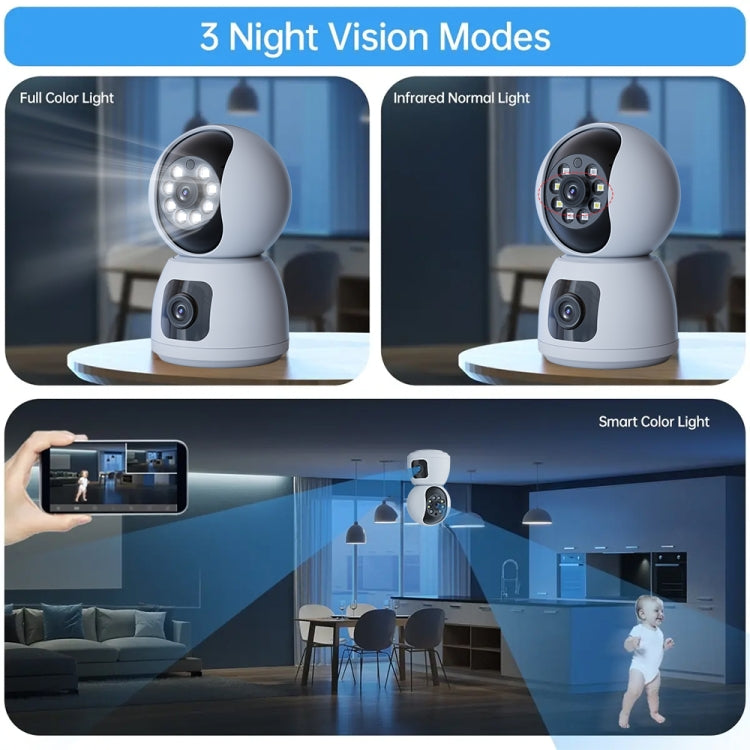 Y6203 4MP Zoom HD Indoor Waterproof Smart WiFi Camera, Specification:UK Plug(White) by bashfashion