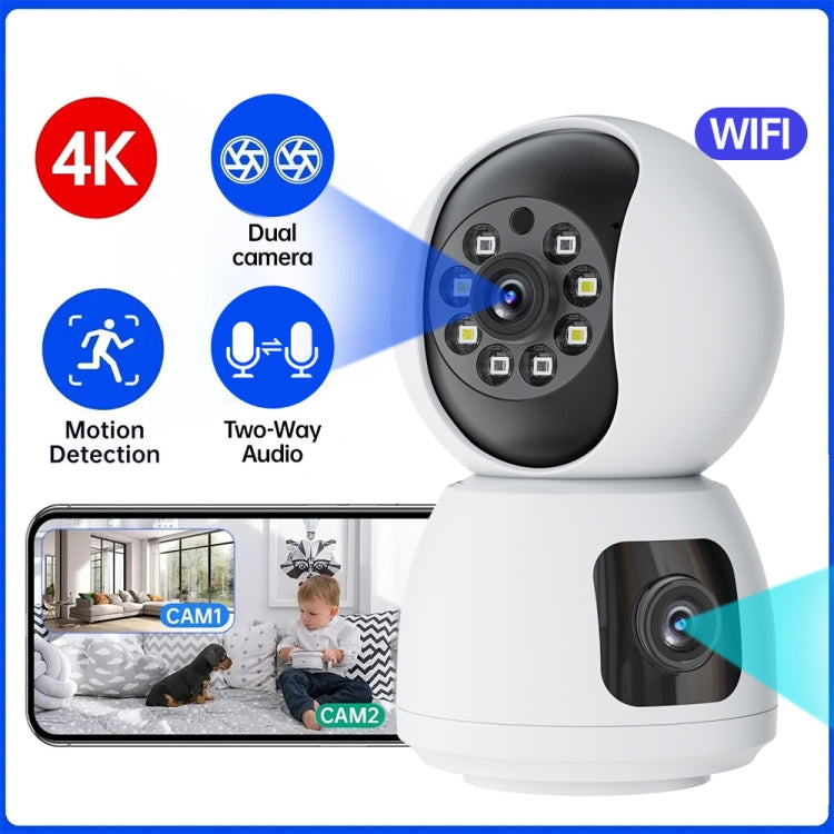 Y6203 4MP Zoom HD Indoor Waterproof Smart WiFi Camera, Specification:EU Plug(White) by bashfashion