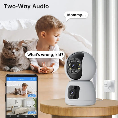 Y6203 4MP Zoom HD Indoor Waterproof Smart WiFi Camera, Specification:EU Plug(White) by bashfashion