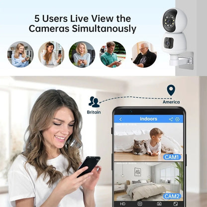 Y6203 4MP Zoom HD Indoor Waterproof Smart WiFi Camera, Specification:AU Plug(White) by bashfashion