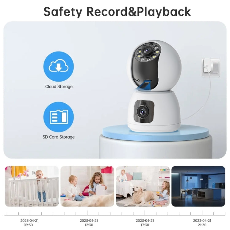 Y6203 4MP Zoom HD Indoor Waterproof Smart WiFi Camera, Specification:AU Plug(White) by bashfashion