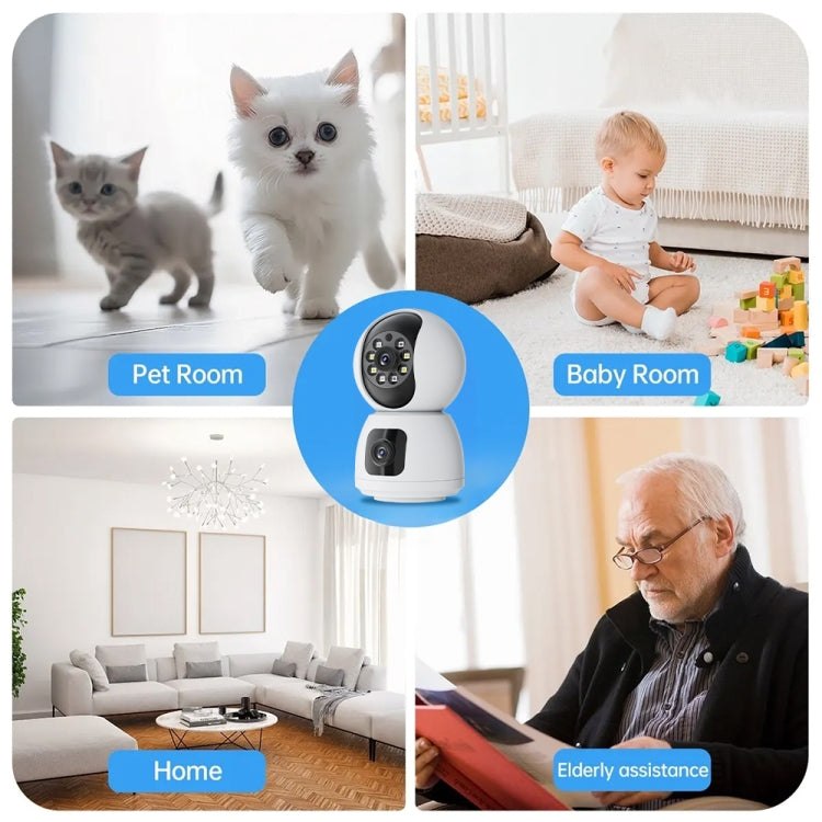 Y6203 4MP Zoom HD Indoor Waterproof Smart WiFi Camera, Specification:AU Plug(White) by bashfashion