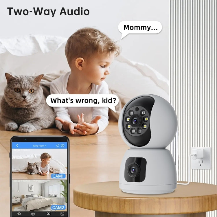 Y6203 4MP Zoom HD Indoor Waterproof Smart WiFi Camera, Specification:AU Plug(White) by bashfashion