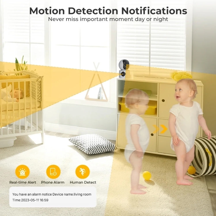 Y6204 4MP Zoom HD Indoor Waterproof Smart WiFi Camera, Specification:EU Plug(White) by bashfashion