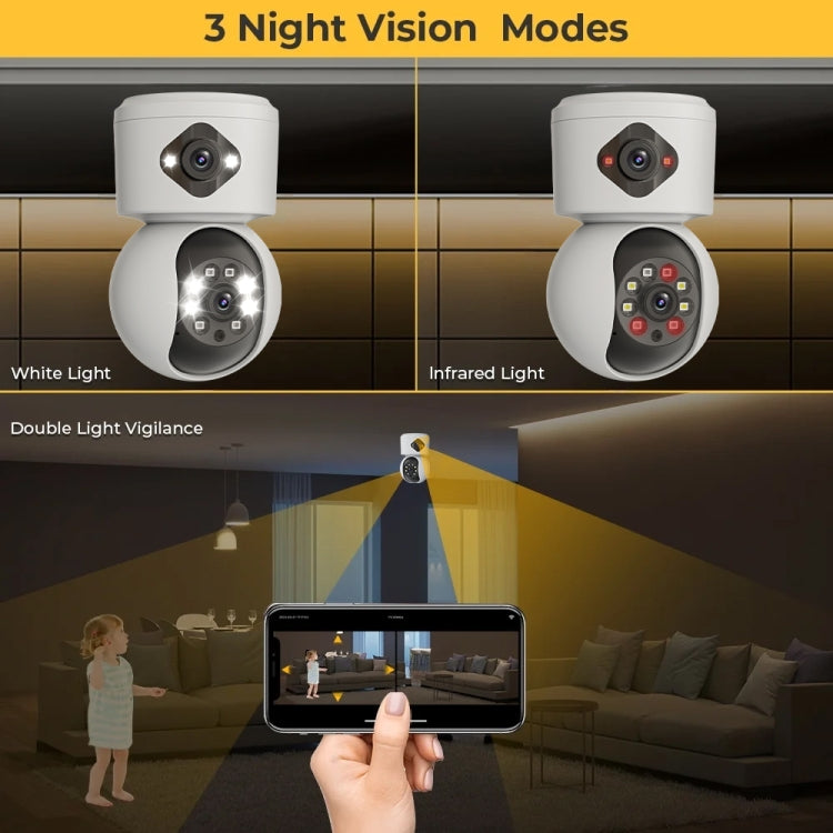 Y6204 4MP Zoom HD Indoor Waterproof Smart WiFi Camera, Specification:EU Plug(White) by bashfashion