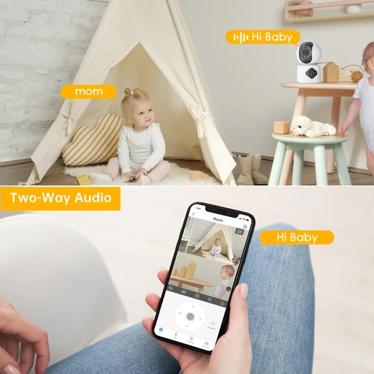 Y6204 4MP Zoom HD Indoor Waterproof Smart WiFi Camera, Specification:EU Plug(White) by bashfashion