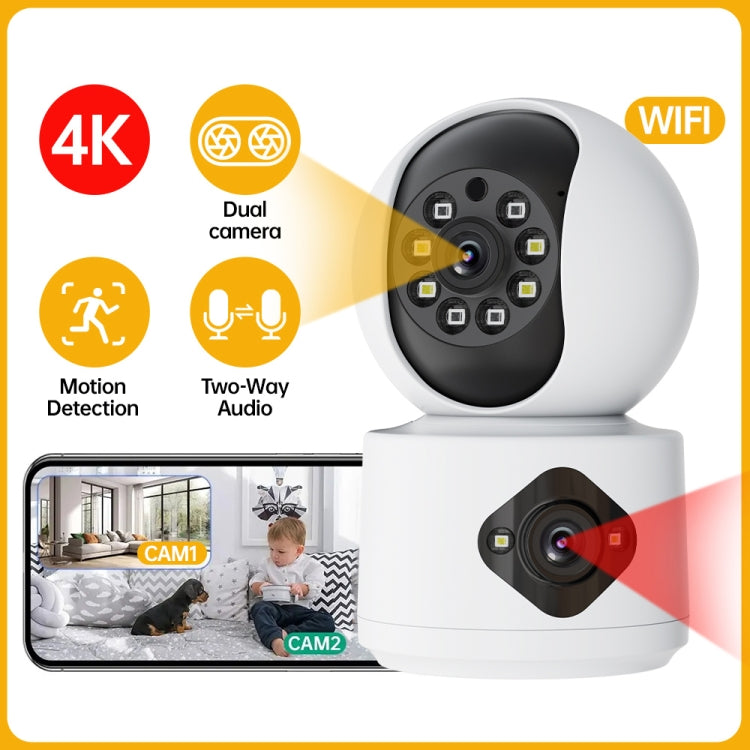 Y6204 4MP Zoom HD Indoor Waterproof Smart WiFi Camera, Specification:US Plug(White) by bashfashion