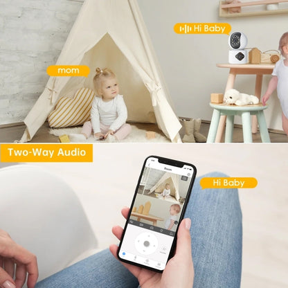 Y6204 4MP Zoom HD Indoor Waterproof Smart WiFi Camera, Specification:US Plug(White) by bashfashion